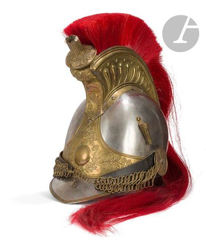 null Cuirassier trumpet helmet model 1825, modified 1830
. polished steel bomb, stamped
....